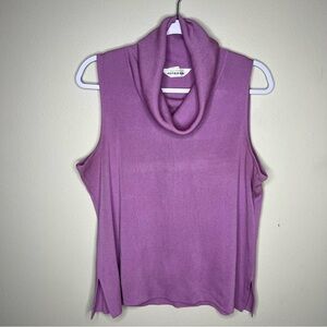 Exclusively Misook Cowl Neck Sleeveless Lightweight Knit Sweater